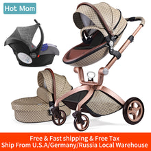 Load image into Gallery viewer, Baby Stroller 3 in 1,Hot Mom travel system High Land-scape stroller with bassinet in 2019 Folding Carriage for Newborns baby,F22